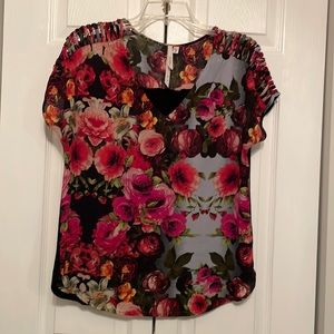 Muted Color Floral Blouse